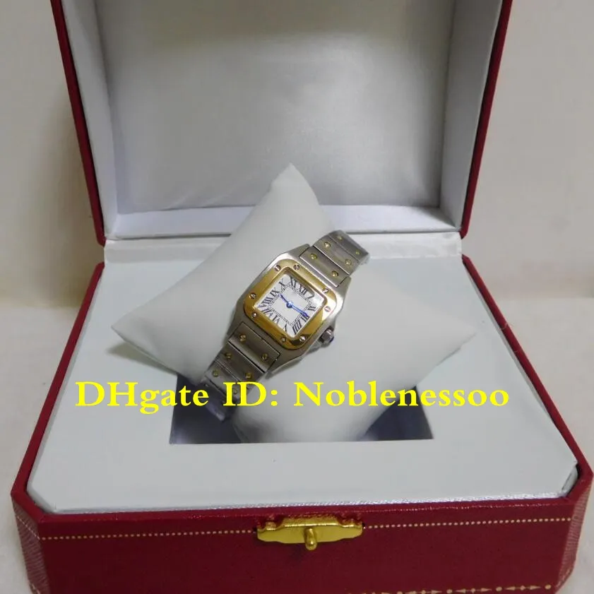 I Original Box Lady W20012C4 Yellow Gold Watch Quartz Roman Siffror Rostfritt stålarmband Kvinnor Watches Wristwatch Ladies WOM2313