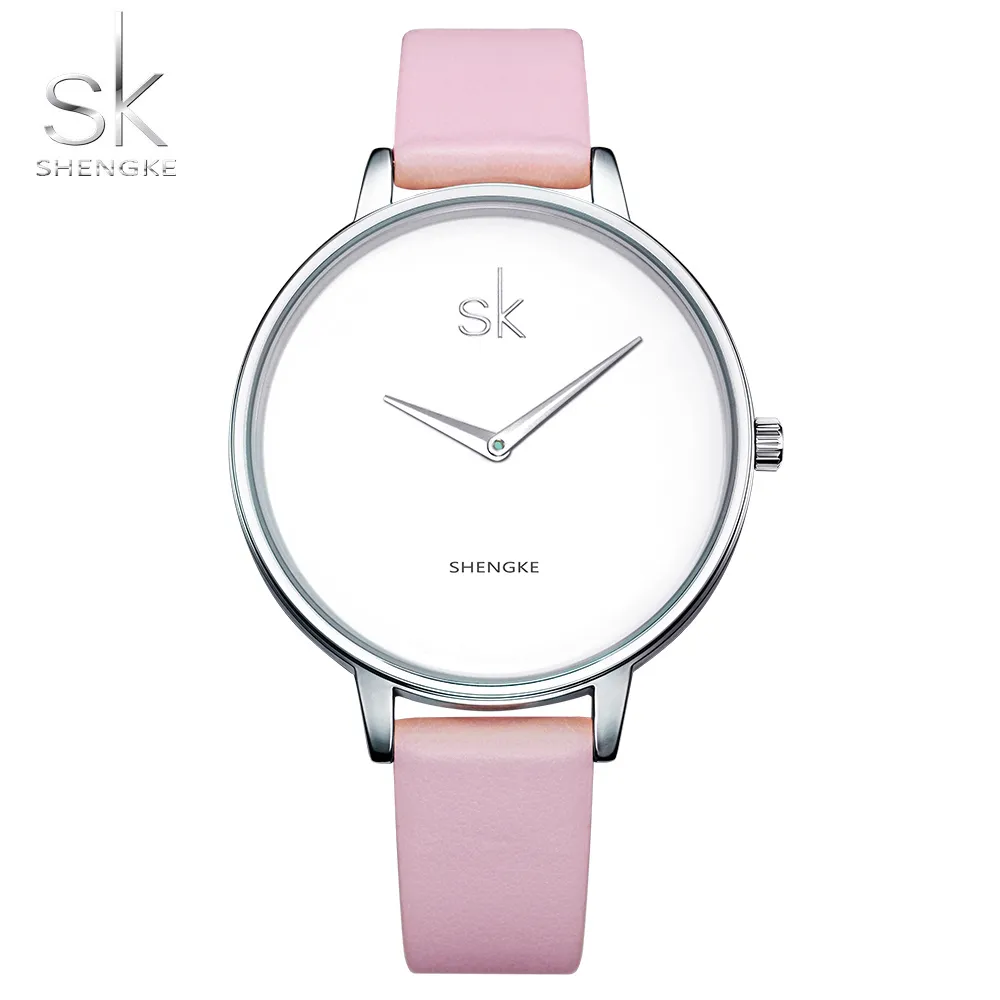 Shengke 2017 mode femmes montres marque célèbre Montre à Quartz Femme horloge dames Montre-bracelet Montre Femme Relogio Feminino New205e