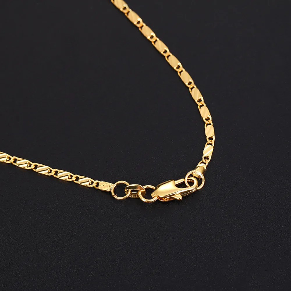 KASANIER 10 шт. золотое и серебряное ключичное ожерелье штамп модное женское ожерелье Фигаро шириной 2 мм гарантия длинное Jewe191A