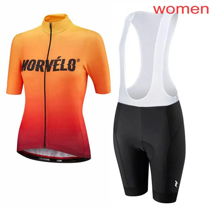 Ropa Ciclismo Morvelo 여성 사이클링 저지 정장 여름 짧은 소매 자전거 착용 세트 Bicicleta Triathlon 스포츠 제복 kits Y21031825
