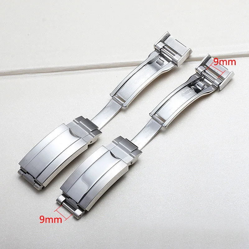 9mm X 9mm NEW High Quality Stainless Steel Watch Band Strap Buckle Deployment Clasp for Rolex Submariner Gmt Bands274l