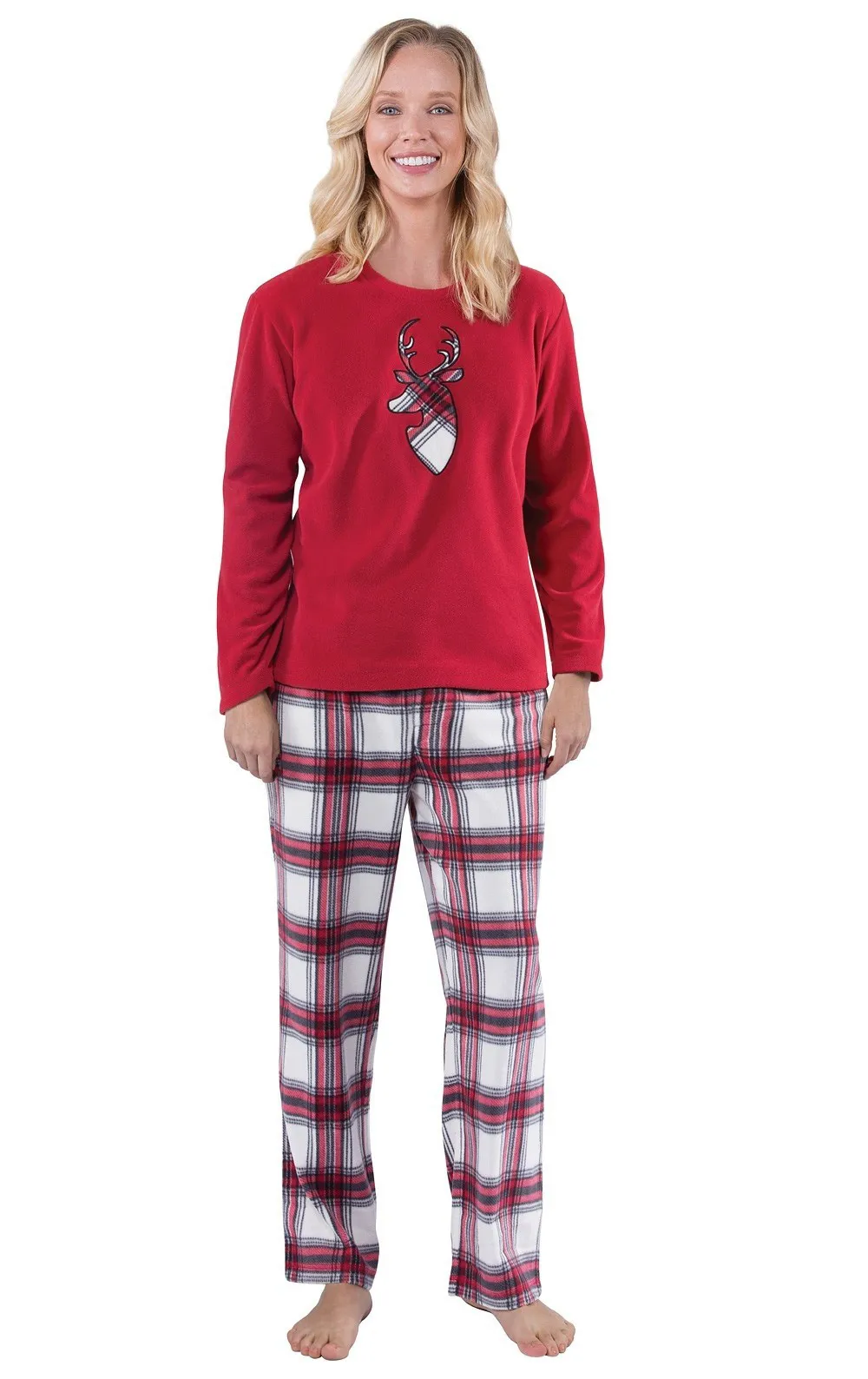 Christmas Matching Family Pajamas Set Xmas Sleepwear ParentChild Nightwear Santa Claus Print Tops Plaids Pants7527385