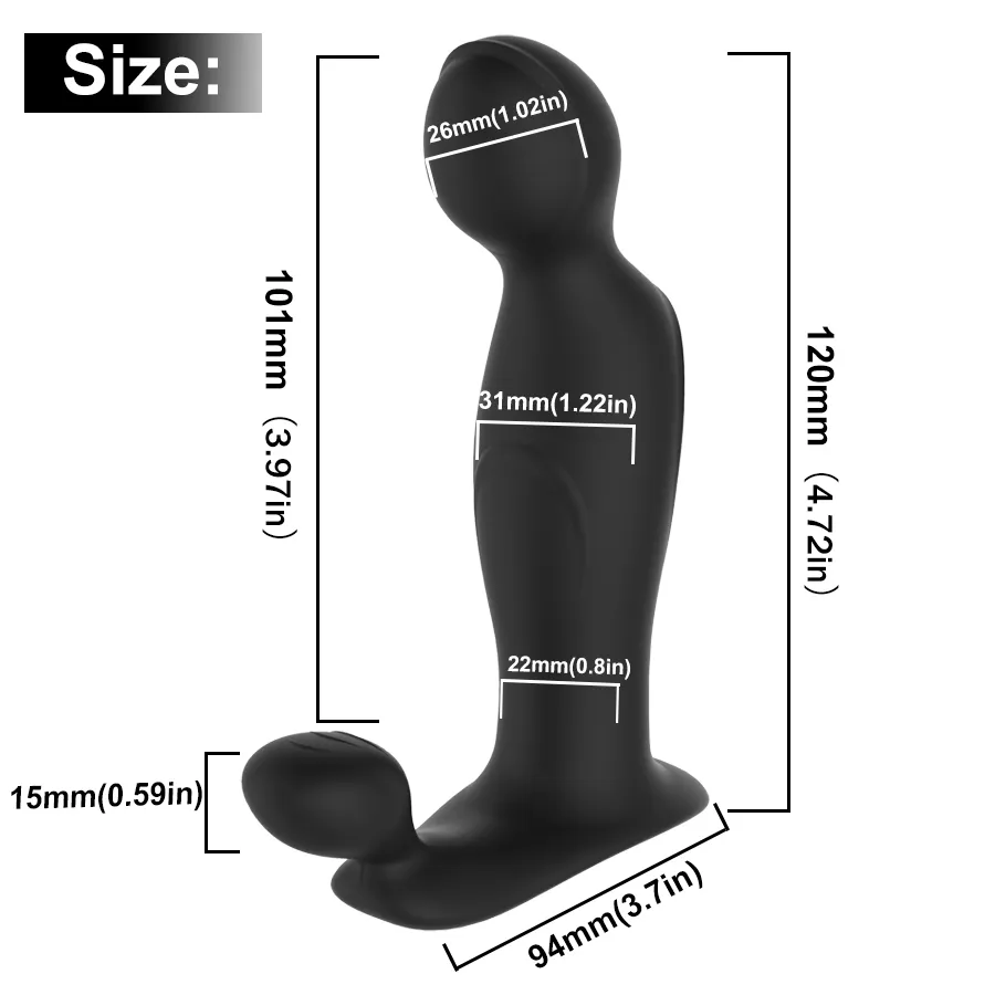 FLXUR Massage de la prostate Vibrateur Anal Sex Toys pour Hommes USB Rechargeable Silicone Butt Plug G Spot Masturbateur Mâle Adulte Anal Toy Y200422