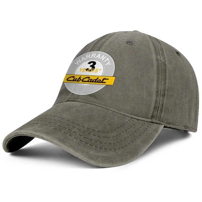 Yellow Cub Cadet Logo unisex denim honkbal pet cool vintage aangepaste hoeden zwart -witte cub cadet garantie logo gazon maaier f202v
