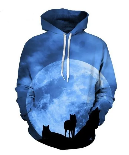 Herren Designer Hoodies für Frauen Männer Paare Sweatshirt Liebhaber 3D Wolf Hoodies Mäntel Kapuzenpullover T-Shirts Kleidung RR089