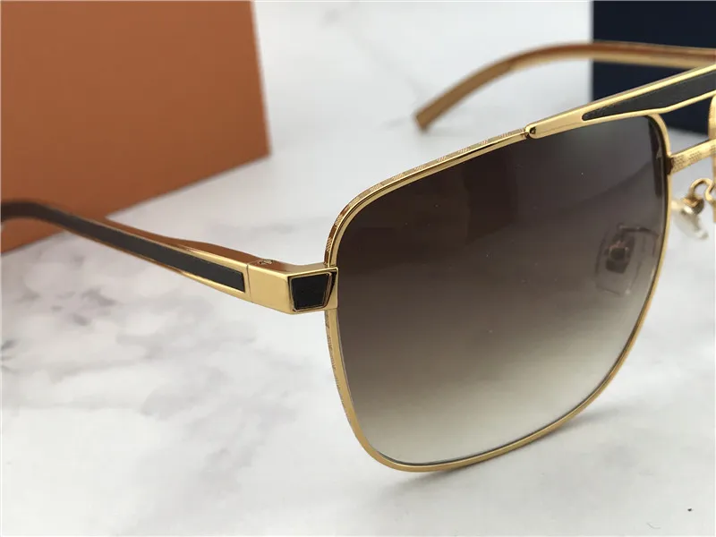 Luxury- Nuevas gafas de sol clásicas de moda Gafas de sol de actitud de oro Marco cuadrado de estilo vintage Diseño al aire libre MO248V