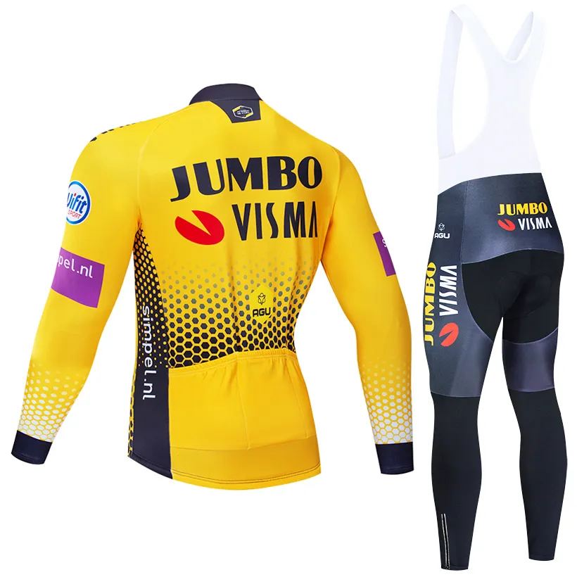 Inverno 2022 JUMBO Giallo SQUADRA di CICLISMO Jersey 19D Pantaloni Da Bici Set Ropa Ciclismo MENS Pile Termico Pro BICICLETTA Jersey Maillot wea206m