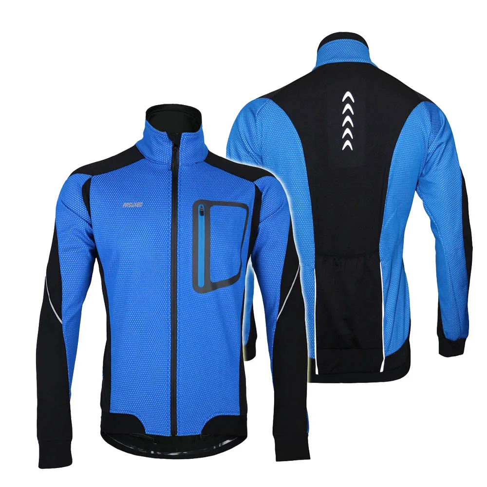 ARSUXEO Langarm-Winter-warme Thermo-Radjacke, winddicht, atmungsaktiv, Sportjacke, Fahrradbekleidung, Radfahren, MTB-Trikot287x