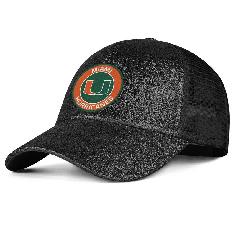 Miami Hurricanes Round Logo pour hommes et femmes Chapeau de poney casquette cool équipe vierge baseballhats football vieux logo imprimé drapeau USA Foot7895488