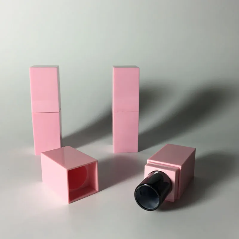 partia 12 1 mm kwadratowa rurka szminka w mrożonym czarnym kolorze pusta szminka do pakowania DIY Lip Tube3065