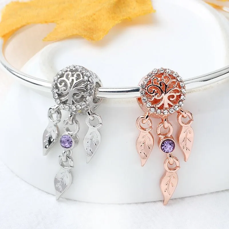 20st Life Tree Dream Catcher Charm Pendant Charm Pärlor Passar för armband Bangle Charms Tillbehör DIY JEWELLY188Q