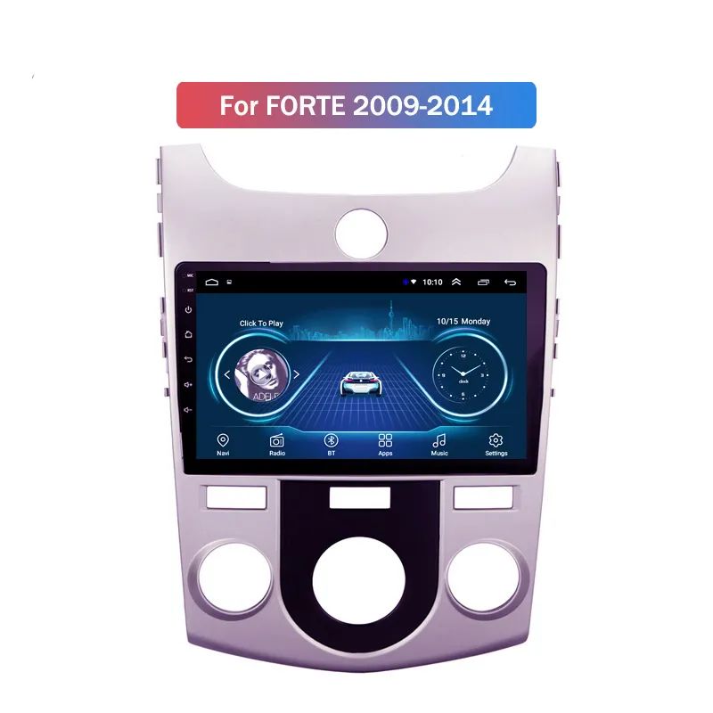 9インチAndroid 10カービデオDVD GPSプレーヤーfor Kia Forte 2009-2014ビルトインラジオナビゲーションBT Wifi