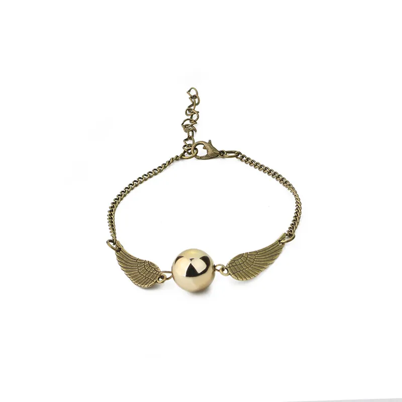 Фильм -ювелирные украшения подвесной браслет The Deathly Hallows Antique Bronze Snitch The Golden Snitch Bracelet Бесплатная доставка 7843273