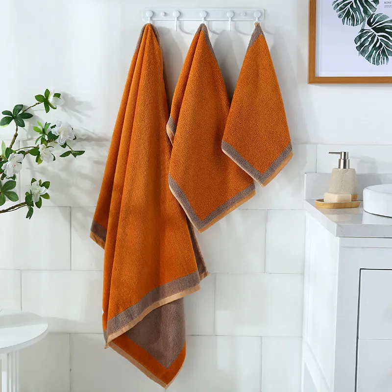 serviette ensemble coton gris foncé grand serviette de bain épaisse salle de bain face à main serviettes de douche à la maison pour adultes enfants toalla de ducha 2215