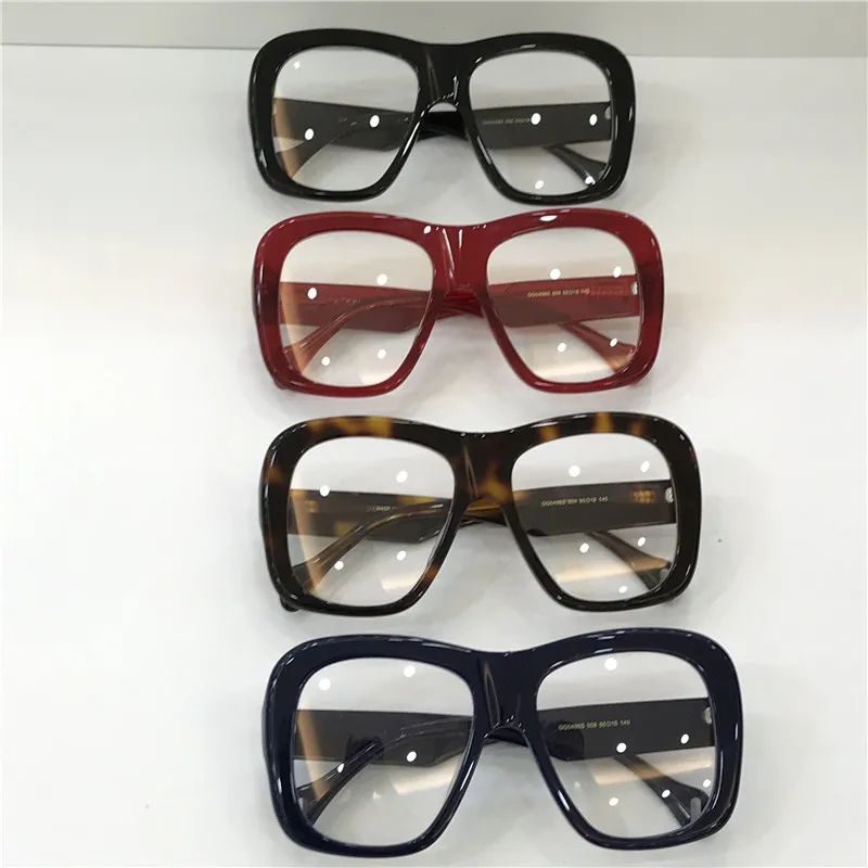 Ny modedesigner Optiska glasögon 0498 Stor ram Square Simple Frame Retro Populära stil Transparent Lens Protective Eyewear334N