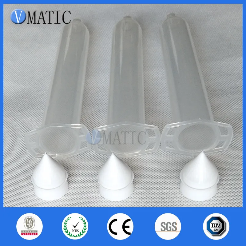 Vmatisk plast 5cc 5 ml Japan typ transparent lim dispenserande pneumatisk spruta med kolv