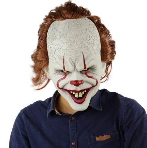 Film Stephen Kings It 2 Joker Pennywise Maske Vollgesichts-Horror-Clown Latexmaske Halloween-Party Schreckliche Cosplay-Requisite GB840289S