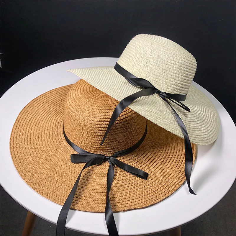 ファッション女性の大きな縁の太陽の帽子フロッピー折りたたみ式船首殻の夏のビーチハットlot236p