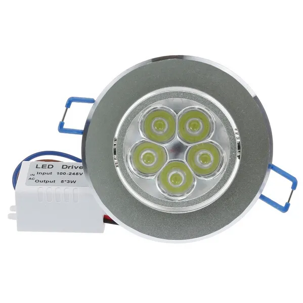 Högeffekt dimbar 9W 12W 15W LED infälld taklampor vägglätt varm rent coola vita ledningslampor Spotlight Lamp253g