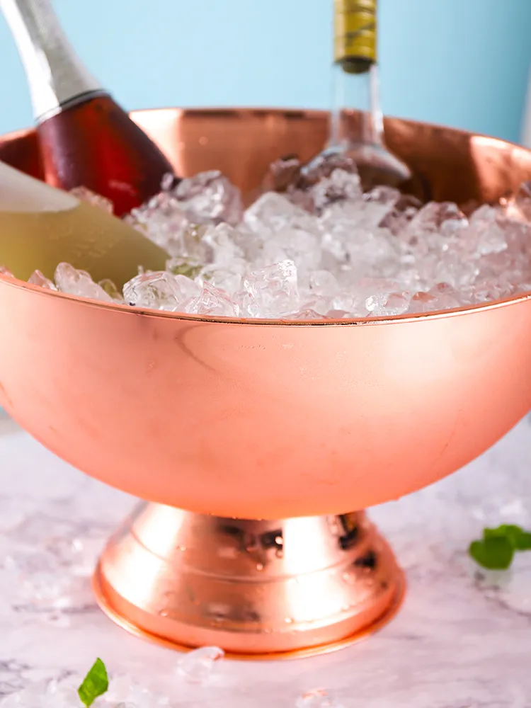 Hickening – bassin de grande taille en acier inoxydable, seau à champagne, seau à glace, seau à glace, nourriture de fête, bol à salade 261p