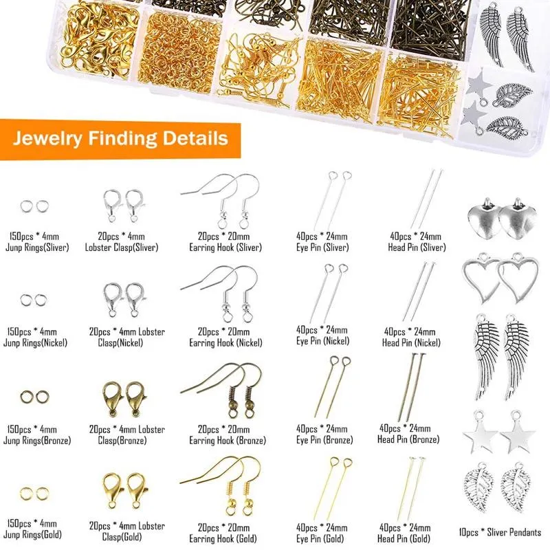Biżuteria Making Materials Zestaw do pakowania drutu z biżuterią narzędzia do koralików narzędzia Drutowe wyniki i wisiorki241b