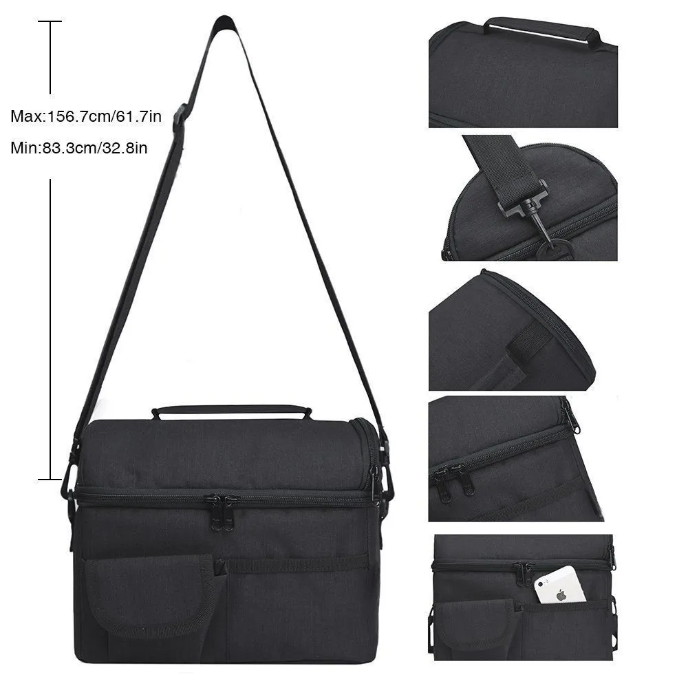 Insulated Thermal Bag Women Men Multifunctional 8L Cooler And Warm Keeping Lunch Box Leakproof Waterproof Black Y2004292860