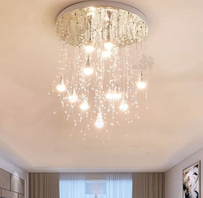 Nordic Kristall Perlenvorhang Deckenleuchte für Treppen kreative Home Deco Wohnzimmer Lichter Kinder Schlafzimmer LED Deckenleuchten M282i