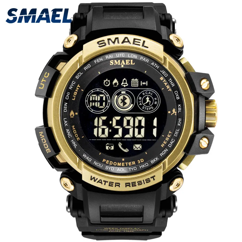 Мужские цифровые наручные часы со светодиодным дисплеем Часы SMAEL для мужчин Цифровые часы Мужские спортивные часы с большим циферблатом 8018 Водонепроницаемые мужские часы hi229Q