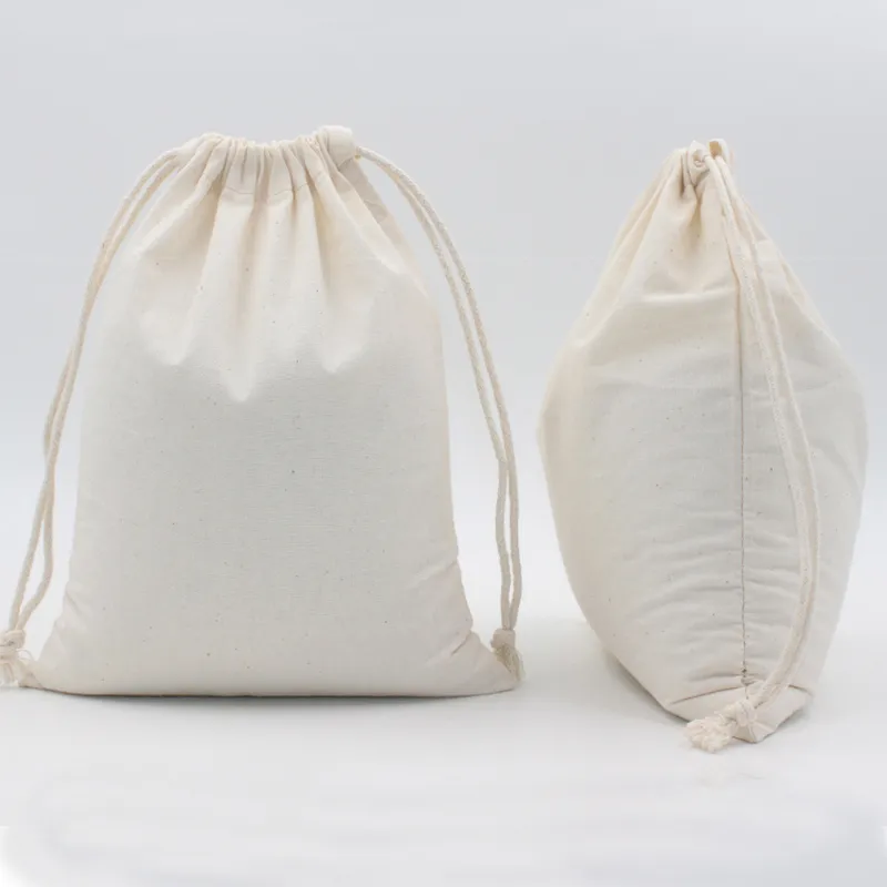 7x9 9x12 10x15 13x18 15x20cm cotton drawstring bag Small Muslin Bracelet Gifts Jewelry Packaging Bags Cute Drawstring Gift Bag & P204m