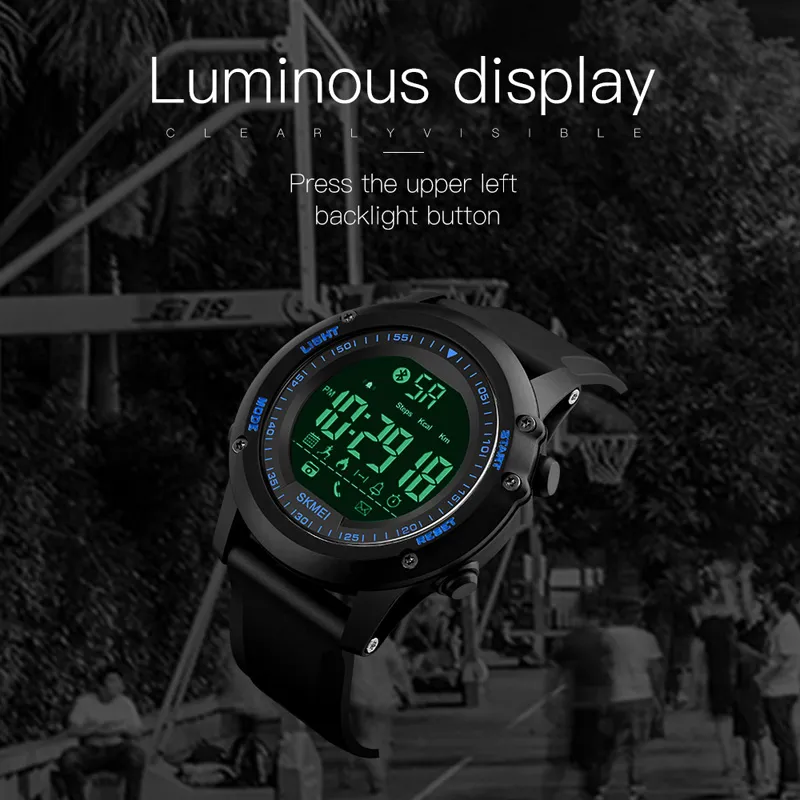 SKMEI smartwatch hombre Heren Bluetooth Camara Controle Horloge Mannen Smart Digitale Sport Mannelijke Horloges Klok reloj hombre 1321258v
