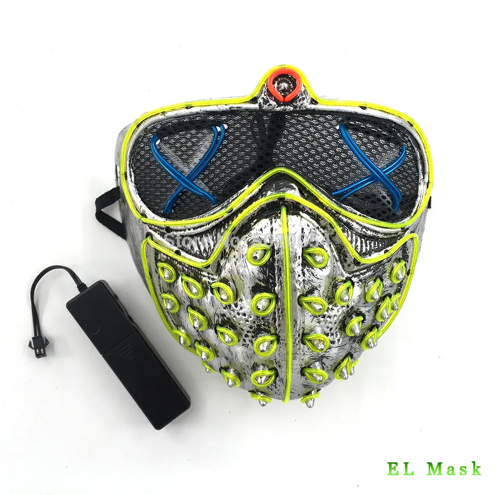 Highgrade Tatil Led Rave Maskeleri Parlayan Parti El Mask Cadılar Bayramı Cosplayprops Saat Köpekleri Mask Men039s Hediye T2005093528496