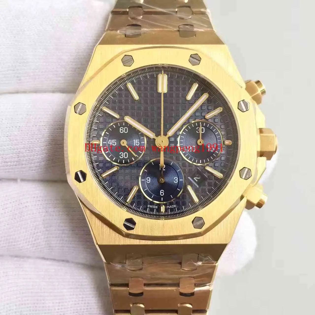 3 cores Men Classic Series Watch 41mm 26320 VK Quartz 18K Amarelo Cronograph Work Work Watches Wristwatches235J