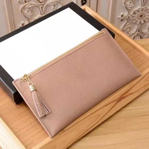Designer Wallet Women Zipper Bag Vrouwelijke portemonnee Modekaarthouder Pocket Long Tassel met Box274Y