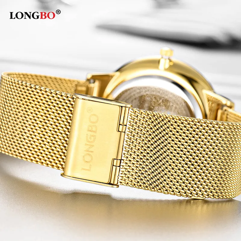 LONGBO luxe affaires hommes femmes montres de luxe en acier inoxydable bande mâle femme montre à Quartz calendrier Couple montre-bracelet cadeaux 502266r