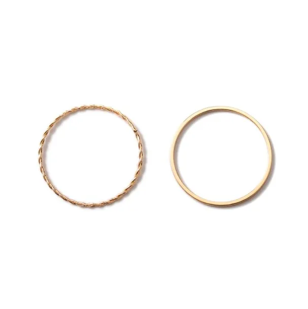 Set di anelli nocche sottili e sottili in oro rosa impilabili, set di anelli dita MIDI dito piccolo, anelli di gioielli di moda dal design semplice le donne2629
