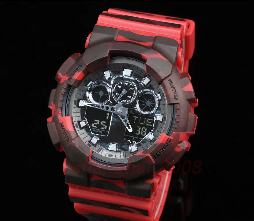 Ny originalfärg All Function Led Army Military Watches Mens Waterproof Watch All Pointer Work Digital Sports Wristwatch243C