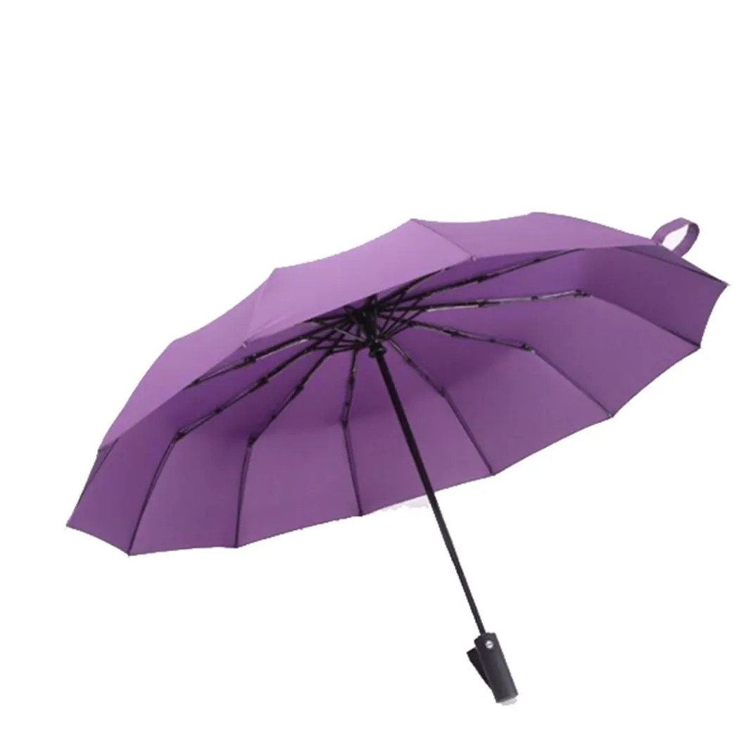 Triple Folding Automatiska paraplyer UV -skydd Rummi Automatisk vindbrytare paraplyer 12 Bones240s