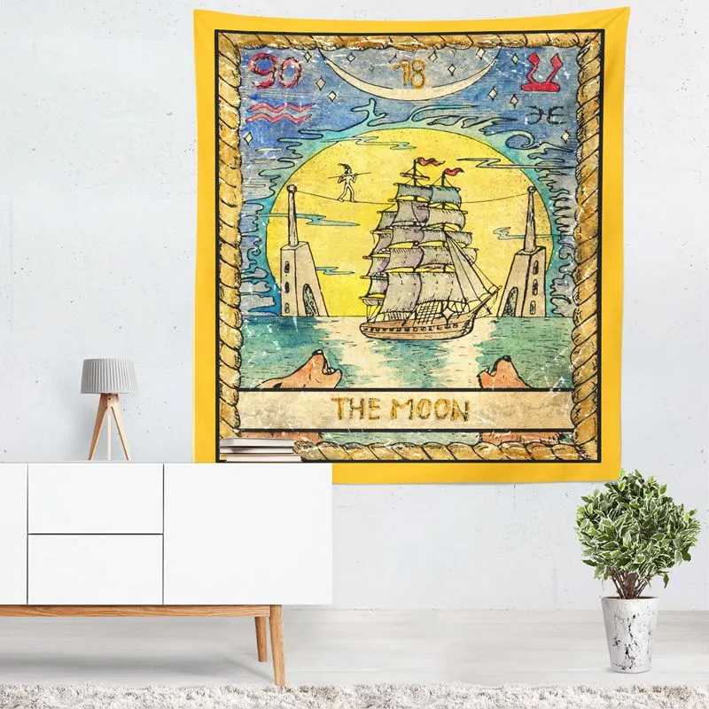 Europese tarot tapijt astrologie muur opknoping decoratie doek zon maan ster tenture muurschildering moderne kamer slaapzaal decor290j