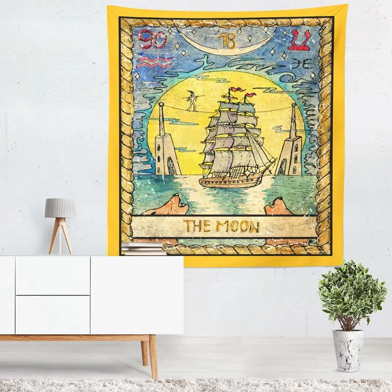 Tapiz de tarot europeo, astrología, decoración colgante de pared, tela, sol, Luna, estrella, mural moderno para habitación, dormitorio, decoración 290j