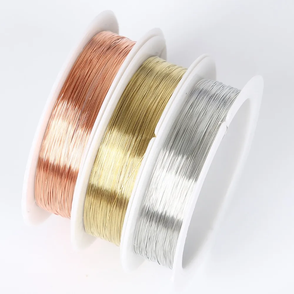 0 2 0 3 0 4 0 5 0 6 0 8mm 10rulllegeringsladd silverguld färg hantverk pärlor rep koppar ledningar pärltråd för diy smycken258h