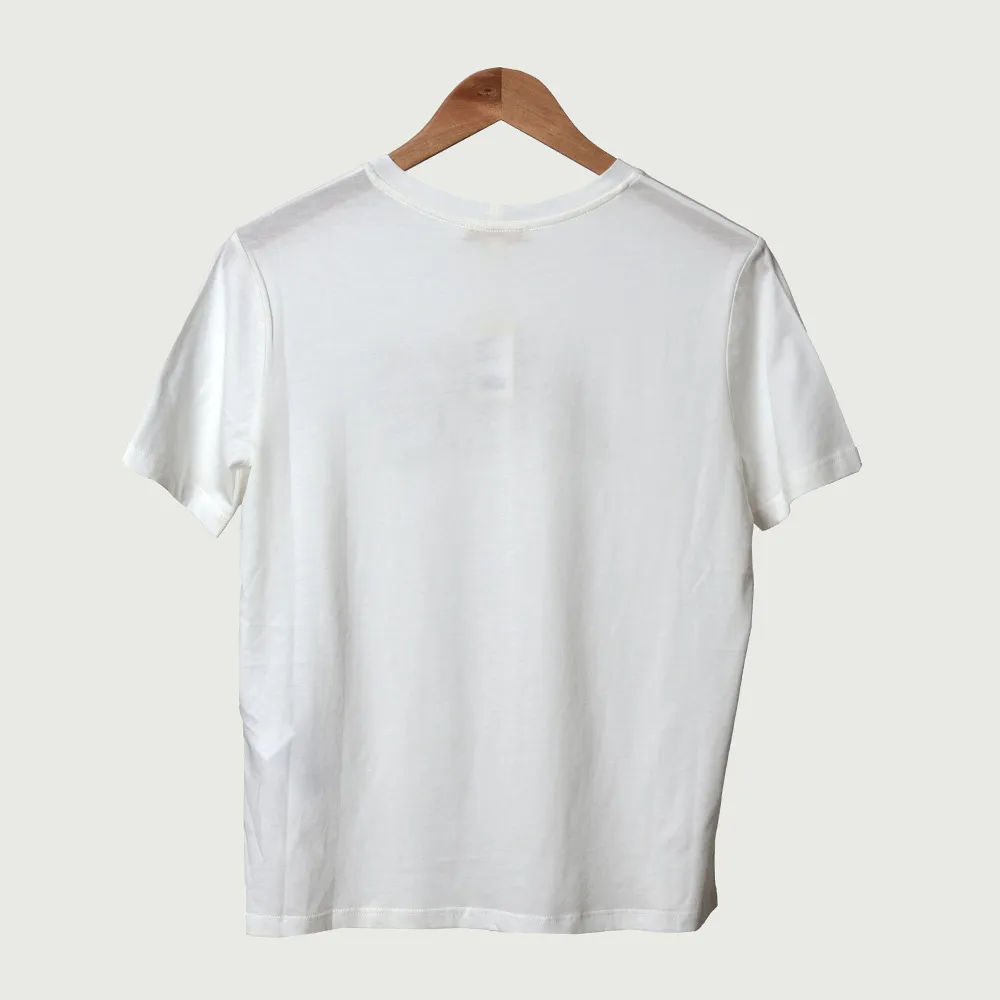 2020 весна лето с коротким рукавом круглые шеи белые ретро буквы печати хлопковая футболка женские модные рубашки W0615006