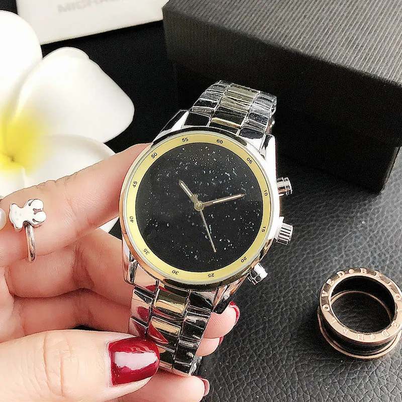 Fashion Band Watches women Girl Big letters crystal style Metal steel band Quartz Wrist Watch M 108242Q