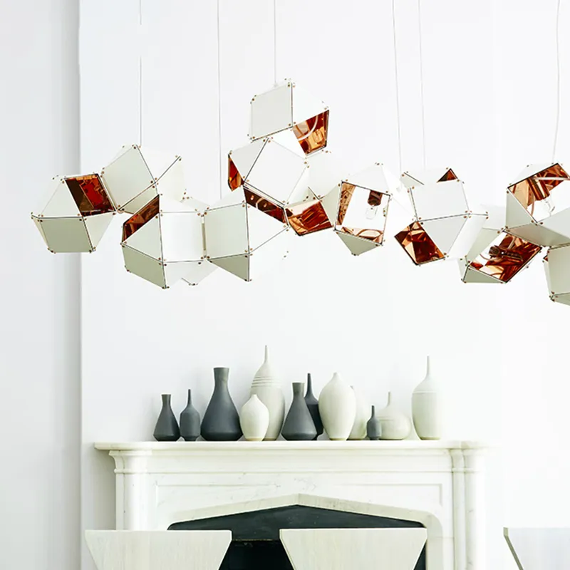 Lampe suspendue créative en métal moderne pour salon salle à manger lampes suspendues de conception circulaire luminaires de décoration de la maison263m