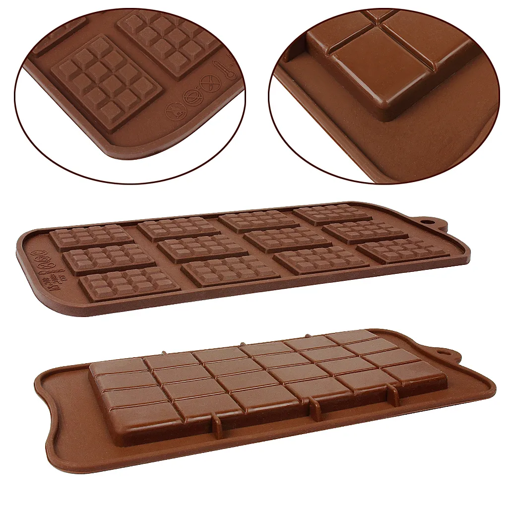 Cavity Break-Apart Chocolate Mold Bandeja Antiadherente Silicona Proteína y Barra Energética Moldes para Dulces Grado Alimenticio 2274