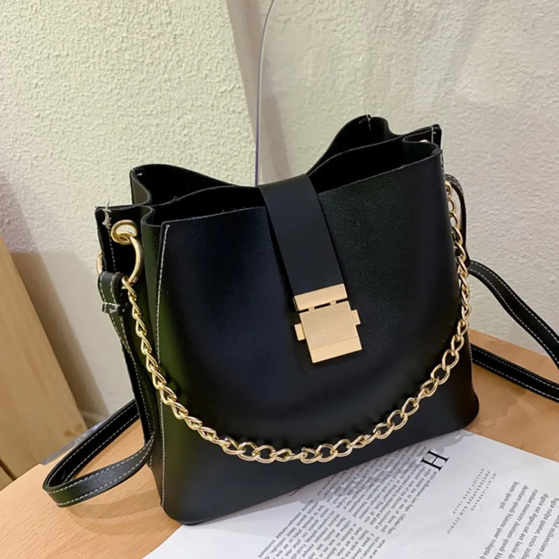 Großkapazität Einkaufstaschen modische Wildfarbklappe Handtasche Frauen PU Crossbody Bag Umhängetasche262e