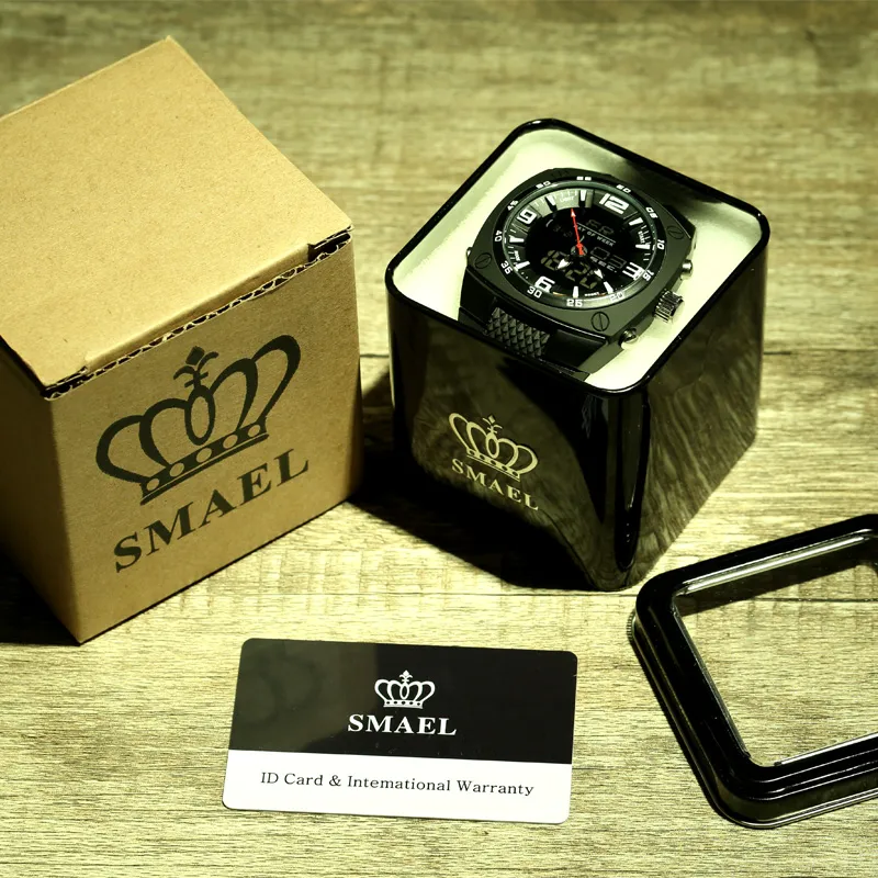 SMAEL мужские аналоговые цифровые модные военные наручные часы водонепроницаемые спортивные часы кварцевые часы с будильником Dive relojes WS1008250k