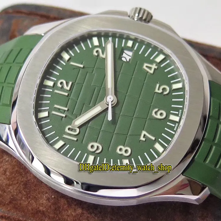 ZF Top version Aquanaut 5168G-010 Green Dial Cal 324 SC Automatic Mechanical 5168 Mens Watch Sapphire Steel Case Rubber Luxury Spo352m