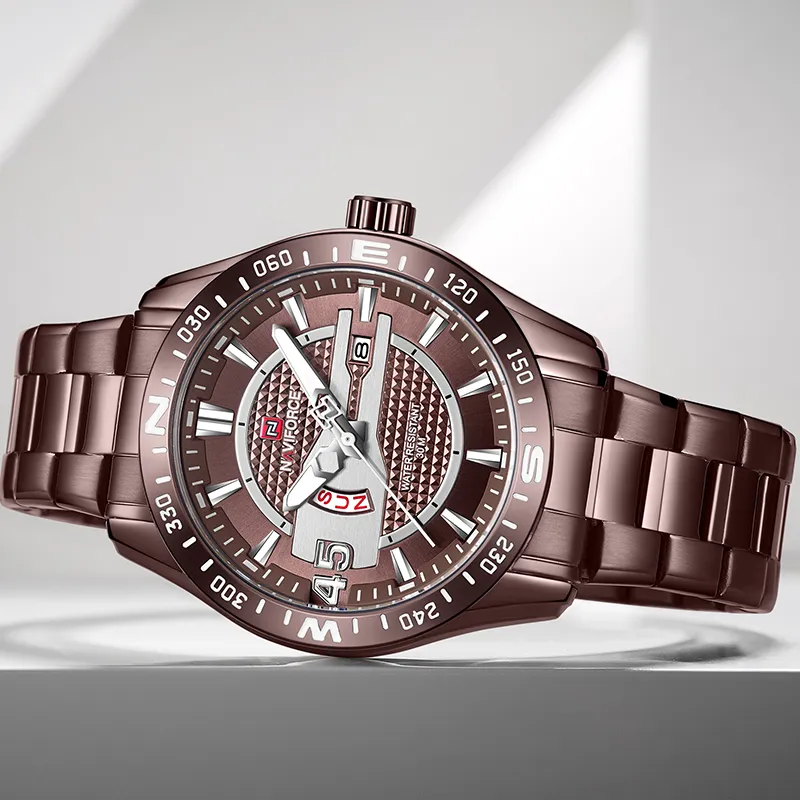 Naviforce Luxury Brand Watches Mens Sport Watch Full Steel Quartz CloartMent