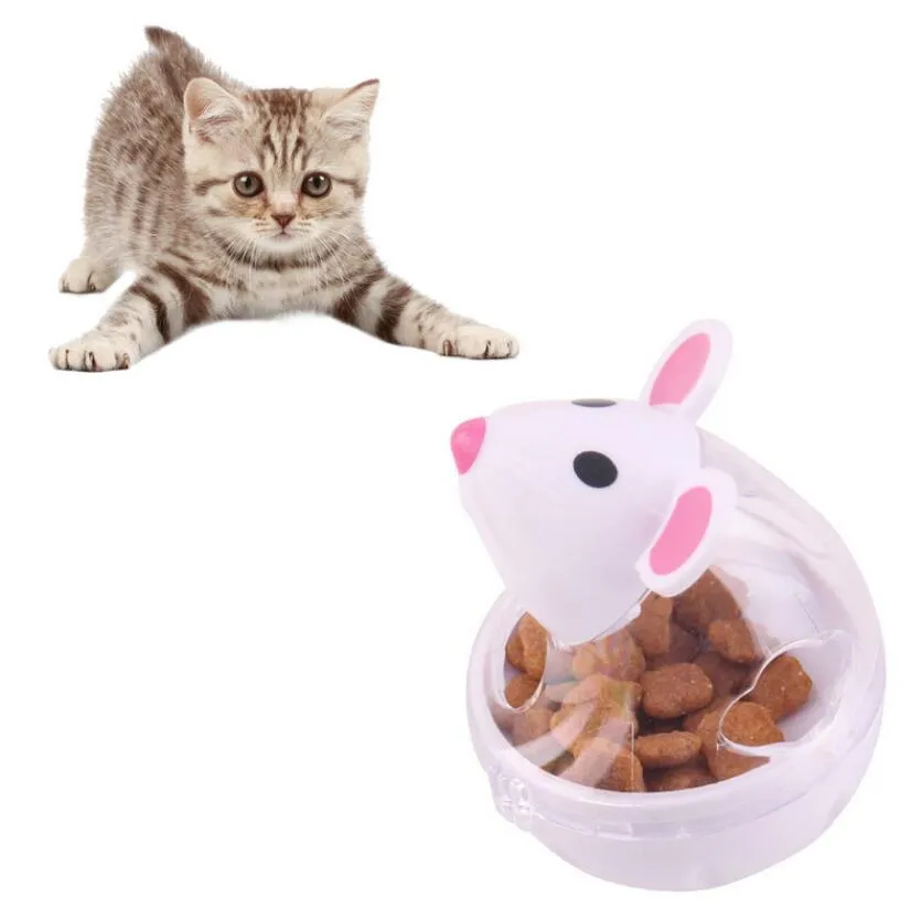 Animal de compagnie chien amusant bol mangeoire chat alimentation jouets animaux gobelet fuite nourriture balle animal de compagnie exercice d'entraînement amusant bol chat gobelet mangeoire 2 couleurs282L