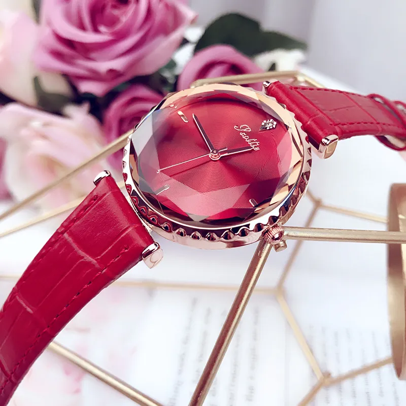 Luxe roségouden vrouwen horloges 2019 Fashion Echte lederen kwaliteit Japan Movt waterdichte vrouwelijke polshorloge voor geschenkklok207q